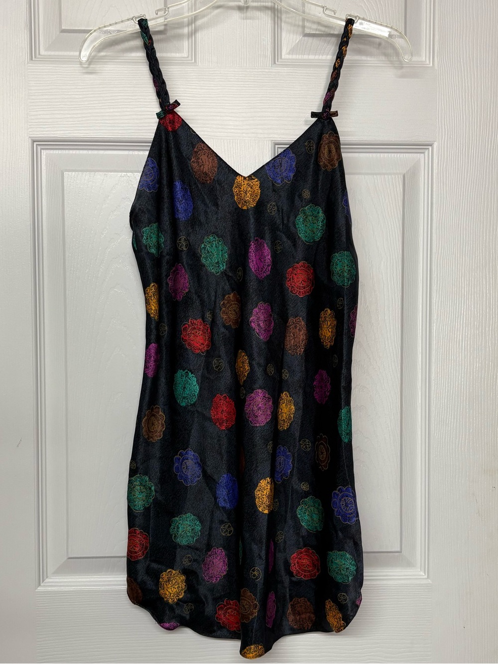 Jennifer Moore Vintage Silky Feel Chemise Nightgown Braided Straps Sz S